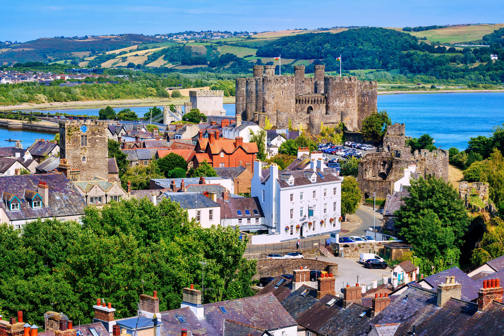 Ville historique et château de Conwy, nord du Pays de Galles, Royaume-Uni jigsaw puzzle in Châteaux puzzles on TheJigsawPuzzles.com