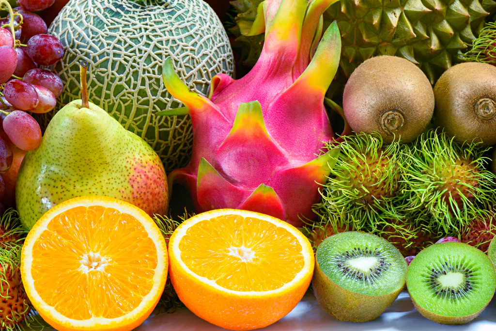 Gros plan des fruits tropicaux jigsaw puzzle in Fruits & Légumes puzzles on TheJigsawPuzzles.com