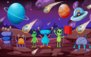 Scene with Aliens in Space