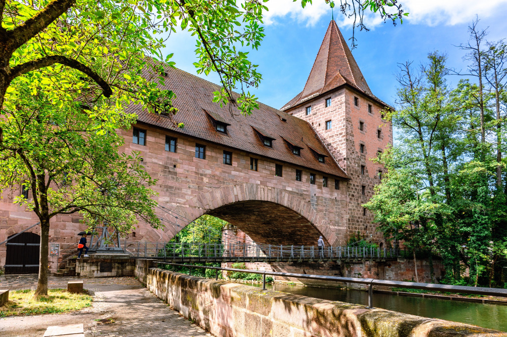 Ponts sur la rivière Pegnitz, Nuremberg, Allemagne jigsaw puzzle in Ponts puzzles on TheJigsawPuzzles.com