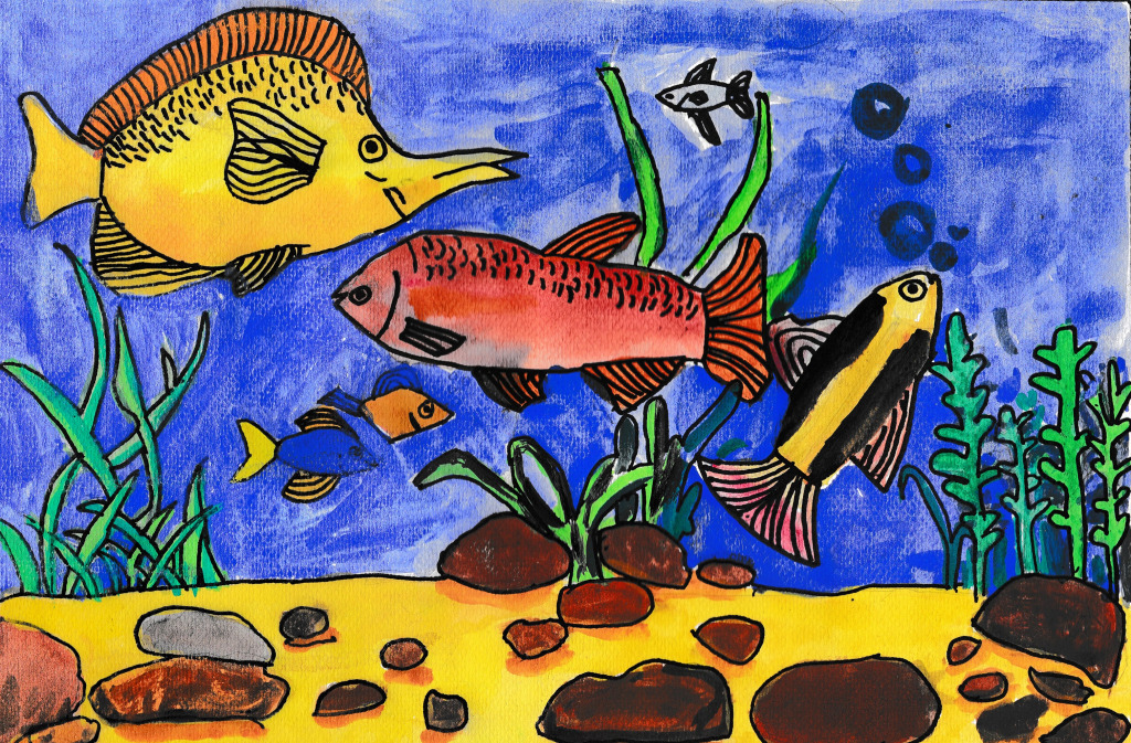 Underwater World Watercolor Illustration jigsaw puzzle in Under the Sea puzzles on TheJigsawPuzzles.com