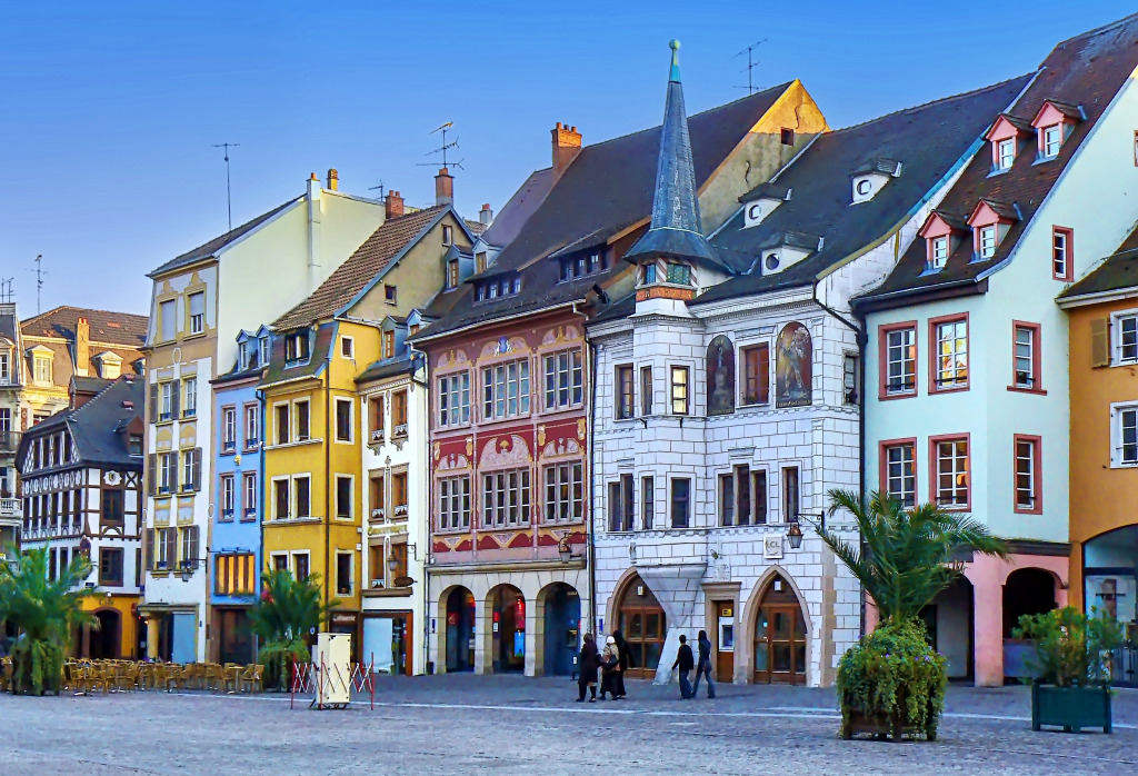 Main Square of Mulhouse, France jigsaw puzzle in Street View puzzles on TheJigsawPuzzles.com