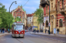 Vintage Tram in Prague, Czech Republic