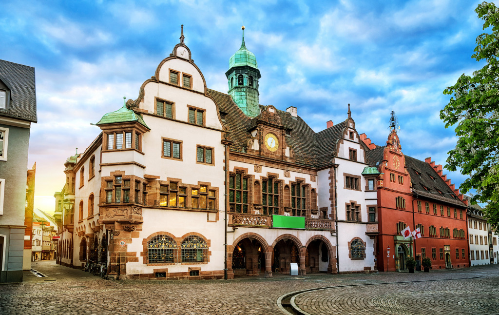 Старая ратуша Фрайбурга, Германия jigsaw puzzle in Улицы puzzles on TheJigsawPuzzles.com