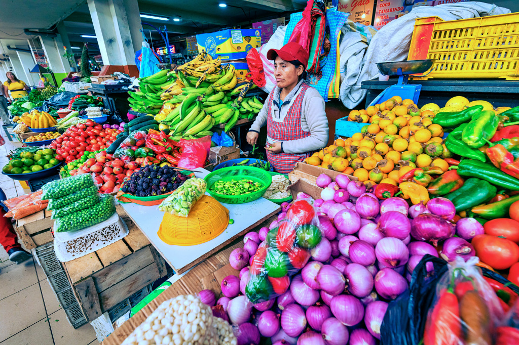 Traditioneller Lebensmittelmarkt in Cuenca, Ecuador jigsaw puzzle in Obst & Gemüse puzzles on TheJigsawPuzzles.com