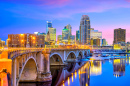 Downtown Minneapolis at Sunset, Minnesota, USA
