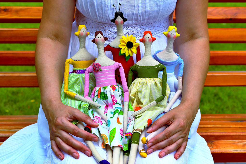 Lady Tildes Dolls jigsaw puzzle in Handmade puzzles on TheJigsawPuzzles.com