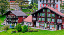 Wesngen in the Swiss Alps on a Cloudy Day
