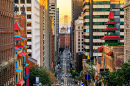 View of California Street at Sunset, San Francisco