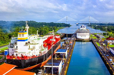 View of the Panama Canal from a Cruise Ship