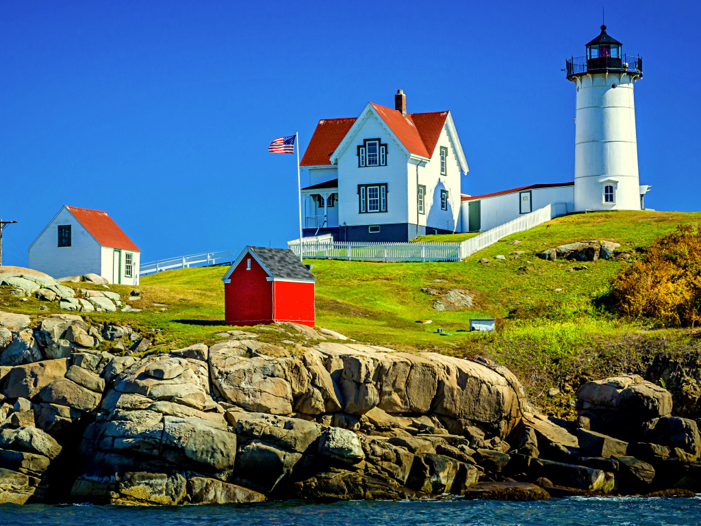 Phare du cap Neddick, Maine, États-Unis jigsaw puzzle in Puzzle du jour puzzles on TheJigsawPuzzles.com