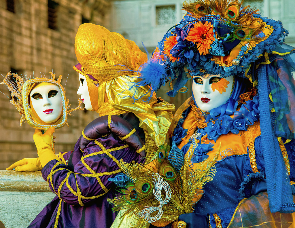 Masks at the Venetian Carnival, Italy jigsaw puzzle in Puzzle of the Day puzzles on TheJigsawPuzzles.com