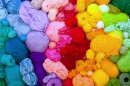 Rainbow Balls and Skeins of Yarn