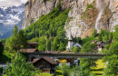 Famous Lauterbrunnen Waterfall, Switzerland