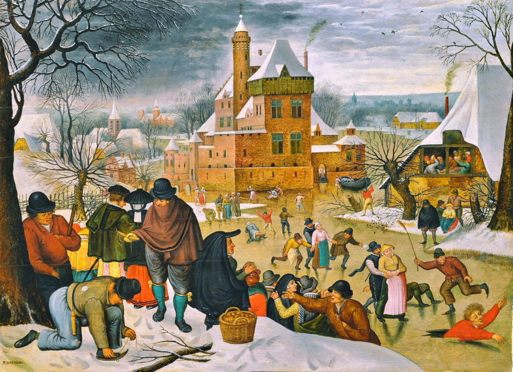Paysage hivernal avec des patineurs (1633) jigsaw puzzle in Chefs d'oeuvres puzzles on TheJigsawPuzzles.com