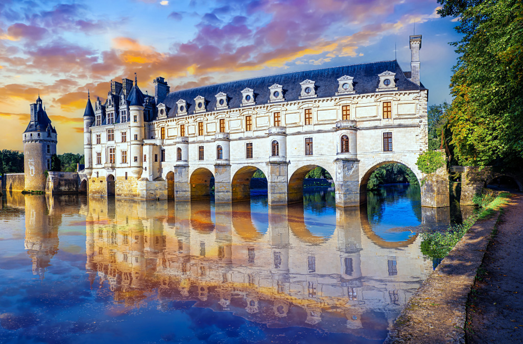 O Castelo Mais Belo do Vale do Loire jigsaw puzzle in Quebra-Cabeça do Dia puzzles on TheJigsawPuzzles.com