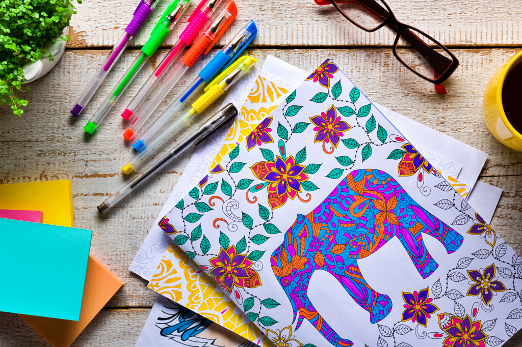 Animal-Themed Coloring Books jigsaw puzzle in Animals puzzles on TheJigsawPuzzles.com