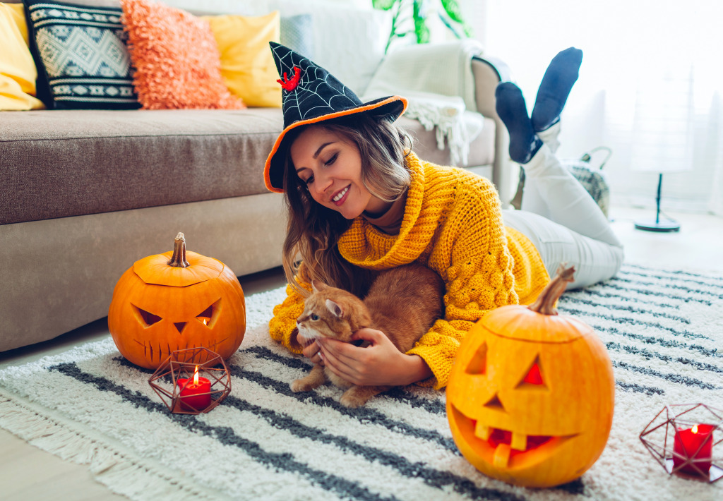 Cozy Halloween Moments jigsaw puzzle in Puzzle of the Day puzzles on TheJigsawPuzzles.com