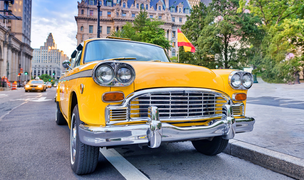 Винтажный Yellow Cab в Нью-Йорке, США jigsaw puzzle in Пазл дня puzzles on TheJigsawPuzzles.com