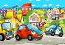 Funny Cartoon Cars on the Street