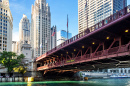 DuSable Bridge and Michigan Ave, Chicago, IL, USA