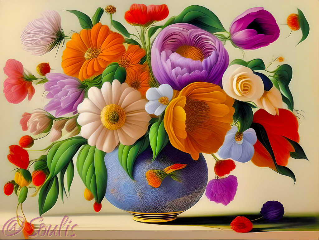 Beautiful Bouquet in a Vase jigsaw puzzle in Flowers puzzles on TheJigsawPuzzles.com