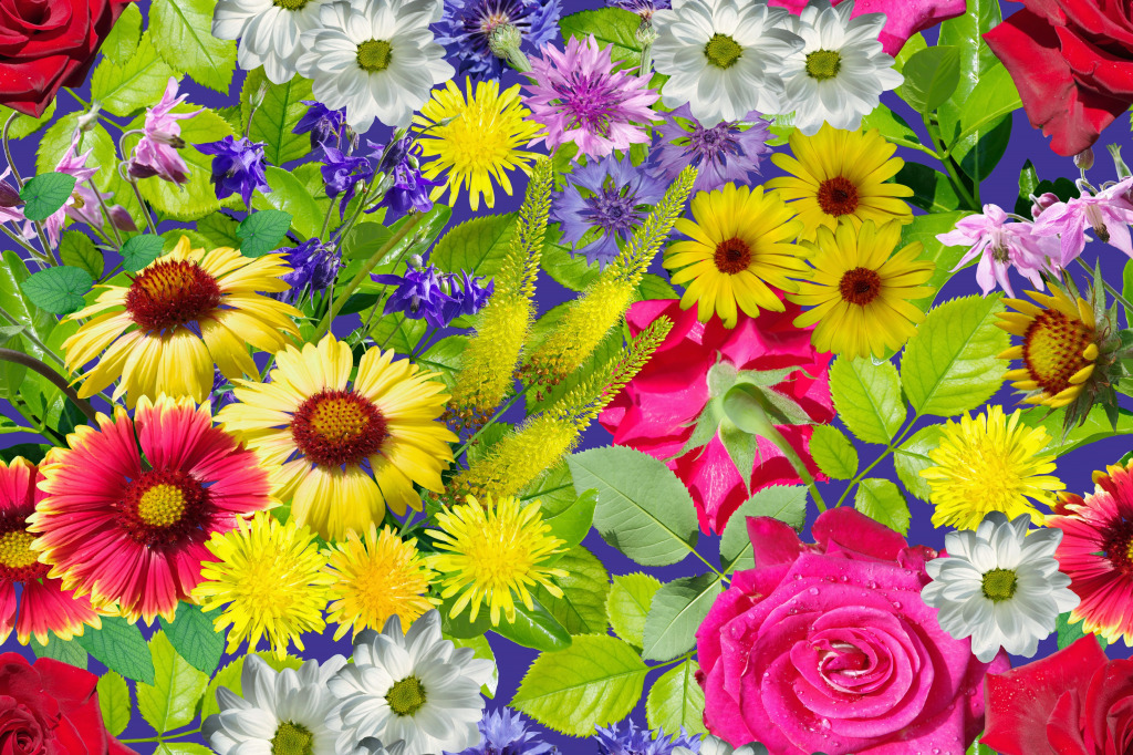 Бесшовный цветочный узор jigsaw puzzle in Цветы puzzles on TheJigsawPuzzles.com