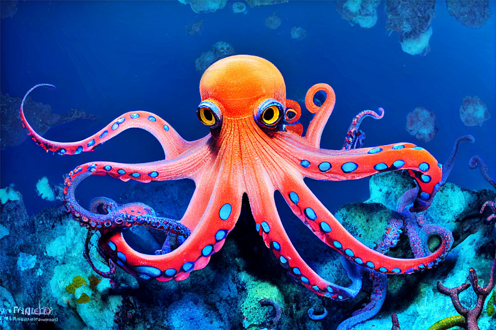 Octopus in the Blue Ocean jigsaw puzzle in Under the Sea puzzles on TheJigsawPuzzles.com