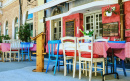 Street Cafe in the Old Town of Rovinj, Croatia