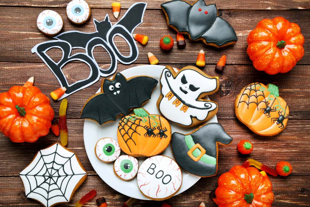Biscuits et décorations d’Halloween jigsaw puzzle in Nourriture et boulangerie puzzles on TheJigsawPuzzles.com