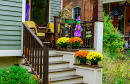 Decorated Porch for Halloween in Lambertville, NJ