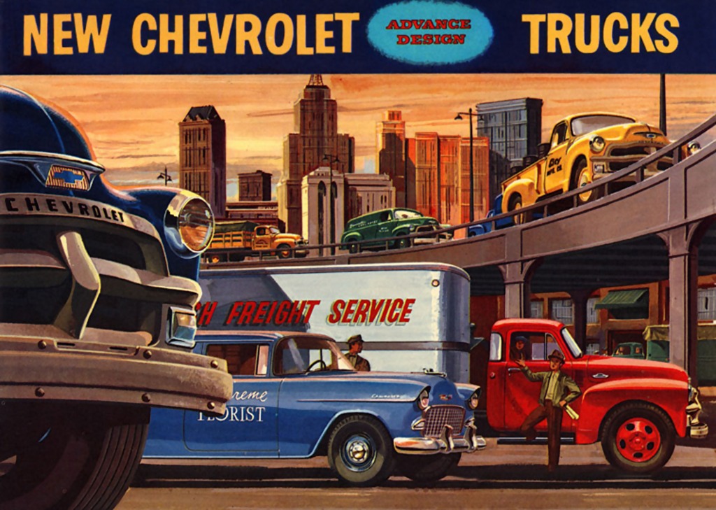 1955 Chevrolet Ad jigsaw puzzle in Cars & Bikes puzzles on TheJigsawPuzzles.com