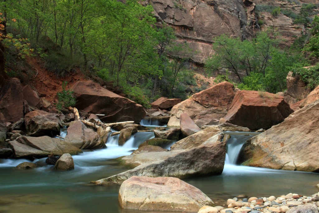 Virgin River, Zion NP jigsaw puzzle in Waterfalls puzzles on TheJigsawPuzzles.com