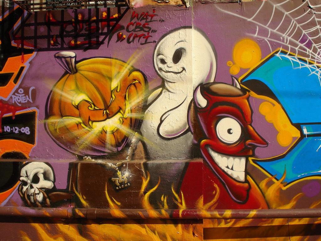 WAI CBS UTI Los Angeles Graffiti-Kunst jigsaw puzzle in Halloween puzzles on TheJigsawPuzzles.com