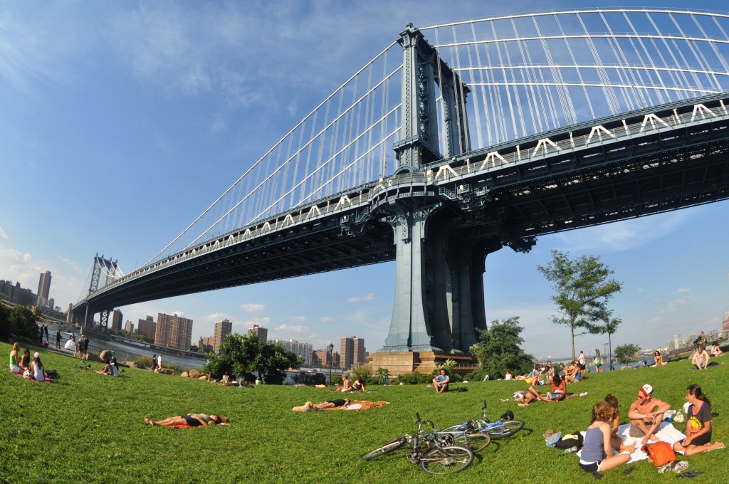 Манхэттенский мост, Нью-Йорк jigsaw puzzle in Мосты puzzles on TheJigsawPuzzles.com