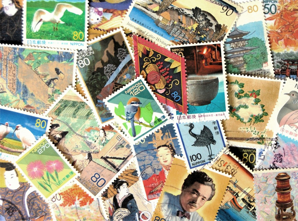 Japanese Stamps jigsaw puzzle in Puzzle of the Day puzzles on TheJigsawPuzzles.com
