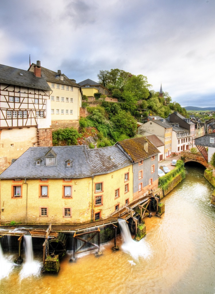 Mill in Saarburg, Germany jigsaw puzzle in Waterfalls puzzles on TheJigsawPuzzles.com